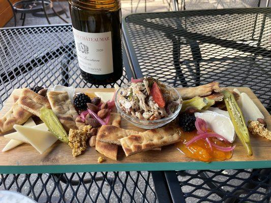 Charcuterie Board and bottle Of wine