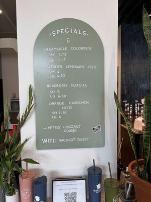 Special menu from 8/3/2024