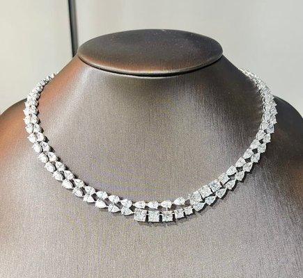 Lab grown diamond necklace.