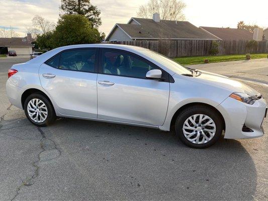 SunTek CIR 50%, black interior.   Looks darker w/out sunset.   Perfect shade of tint for all around & gives your car some class!