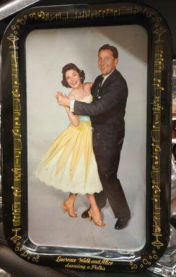 Lawrence Welk and Alice Dancing the Polka - serving tray