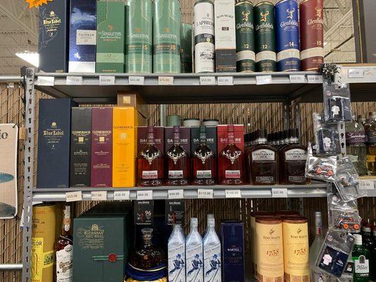 Great selection of scotch. Special ordering available.