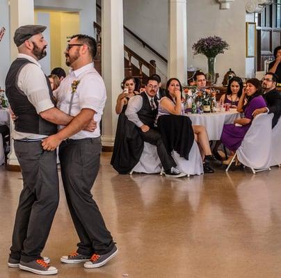 First dance, wedding day at Center for the Aarts, Eagle Rock.