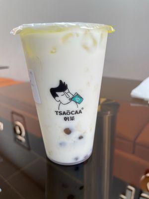 White peach oolong milk tea