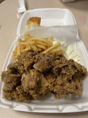 Chicken liver meal. Be very hungry, split it, or take leftovers.