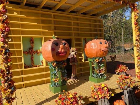 Decorations set up along the hay ride path! These guys were animated and spoke!