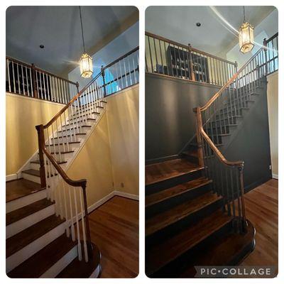 Stairwell with spindles.