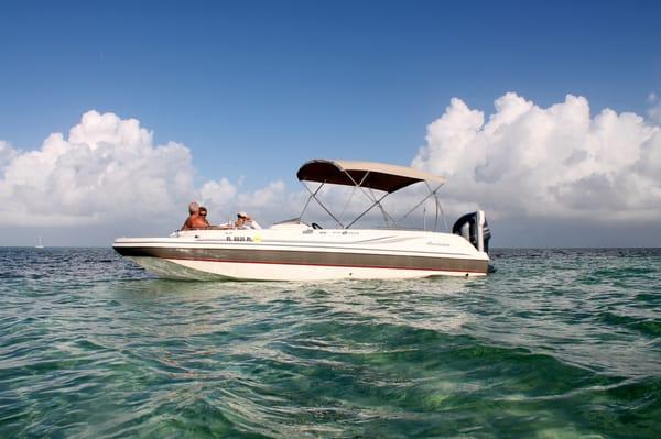 My 23 ft Hurricane Deck boat with very comfortable spacious seating.