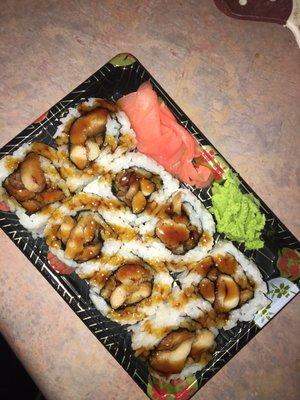 Chicken hibachi sushi