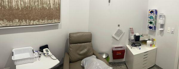 Waiting / preop area (facility is so clean) Covid precautions in place