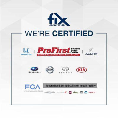 Manufacturer Certifications