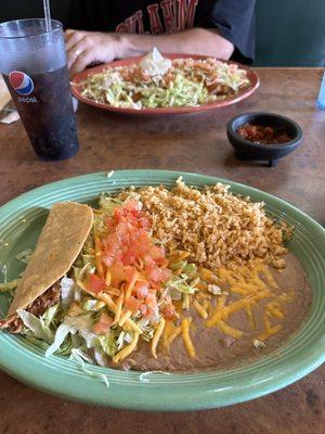 Rice/beans/crispy taco