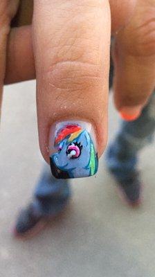 Visit Kim!  She's amazing, just look!  My fiancé asked for "My Little Pony, Rainbow Dash" for our daughter.  What detail!!!