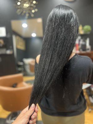 Healthy hair journey with keratin and olaplex