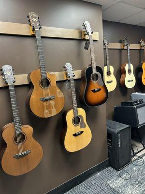 Showroom with Gopherwood guitars