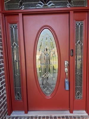 Freshly painted front entry door