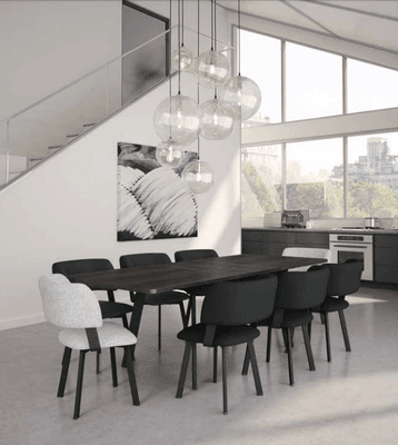 Contemporary wooden dining set