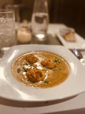 Lobster bisque, rich and creamy