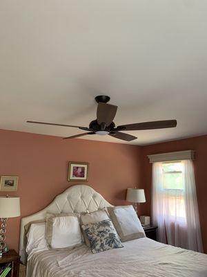 Ceiling fan installation.