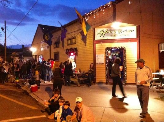 Outside Henry's for Krewe d'état 2013.