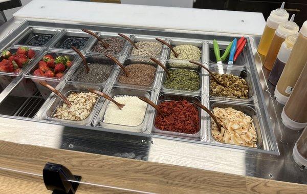 Some of the many toppings you can choose from