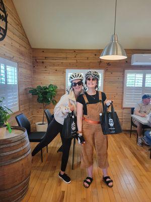 Local bicyclists stopping in for a glass!