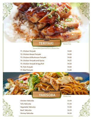 Teriyaki - Yakisoba Menu