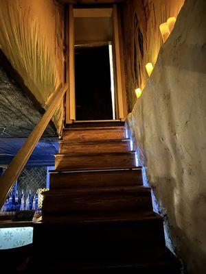 Stairway down to the bar