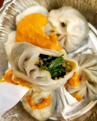 Beef and chive momo steamed