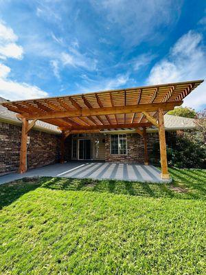 Custom built pergola! Homeowners loved it.