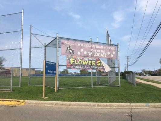 This backdrop is a backstop near the back of school, which brings back some memories from way back.