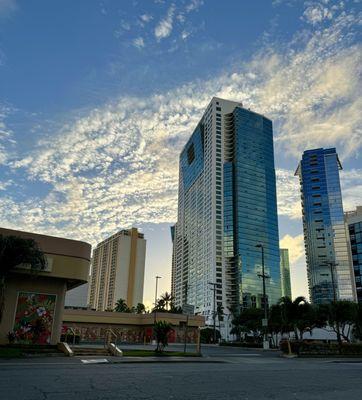 Small corner plaza sits right outside Ala Moana Center