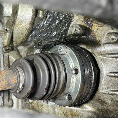 I paid for my transmission to be rebuilt but installed it for a junkyard one. Look at their workmanship! This isn't all my story.