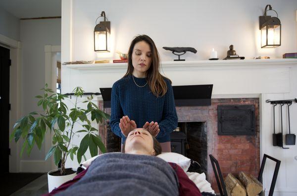 Reiki with client