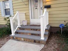 Skillfully and meticulously transformed my old ugly steps and railings into this strong beautifully structured masterpiece We are so happy !