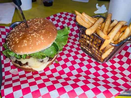 Mushroom Swiss Bacon Burger