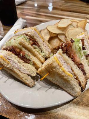 Turkey Club and chips