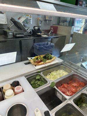 Sloppy Vegetables Not Spread Out and Employee Said He Couldn't Cut My Sandwich In Half