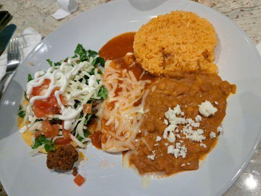 Pick 2 combo,  beef Tostada and cheese enchilada