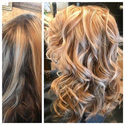 Before and after a are so fun. Ritchen her blonde for fall! By Janna