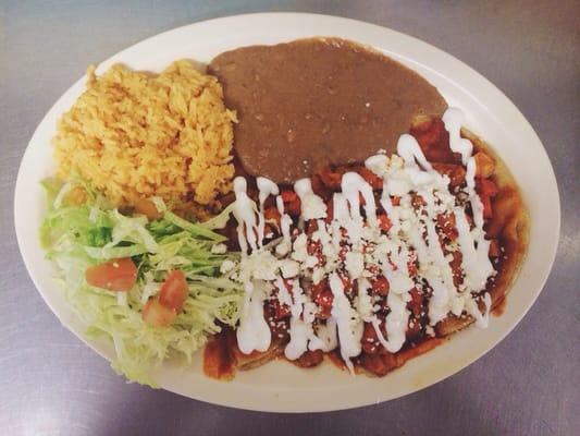 Their delicious Enchiladas Potosinas!