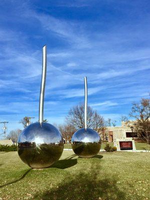 Decorations at front lawn of Merriam Marketplace.  11/24/2017