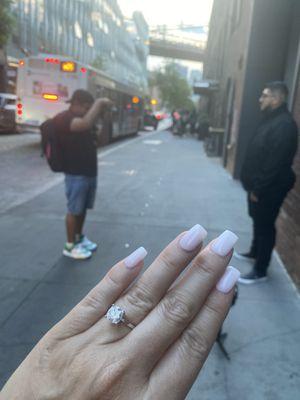 Just got engaged and Betty did my nails perfectly. Thank you Bella nails.