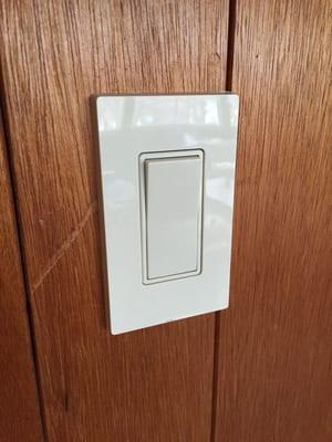 Lutron Decora lightswitch, installed.