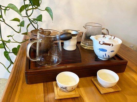 Traditional tea set up