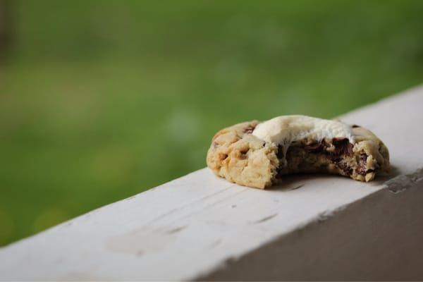 Partially eaten s'mores cookie!