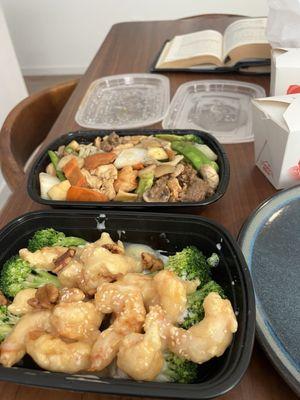 Walnut Shrimp and Triple Delight