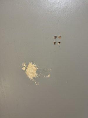 Bathroom door damage