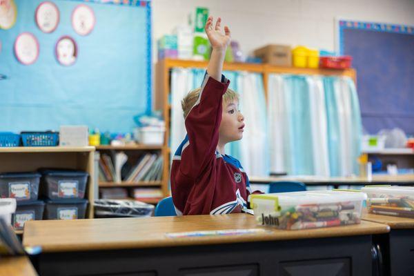 3rd grade listening in class and participating