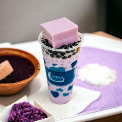 Taro pudding milk tea